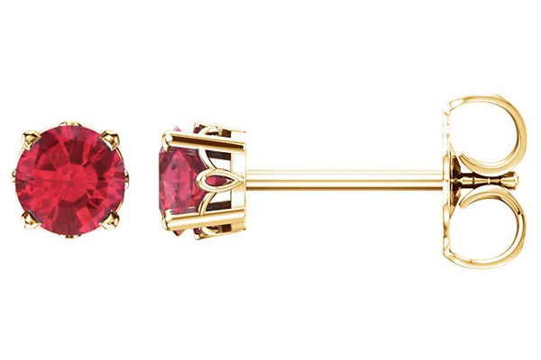 Ruby Scroll Stud Earrings in 14K Gold