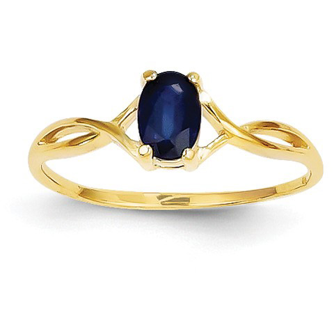 Sapphire Twist Design Birthstone Ring in 14K Yellow Gold