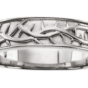 Silver Crown of Thorns Band Ring