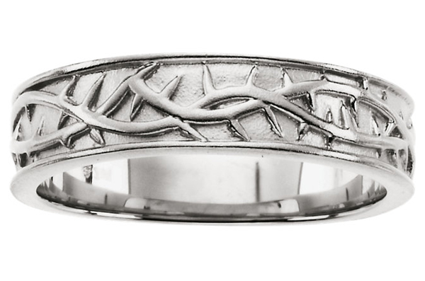 Silver Crown of Thorns Band Ring