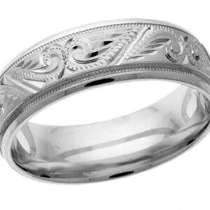 Silver Handcrafted Paisley Wedding Band Ring