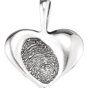 Silver Heart Print Pendant