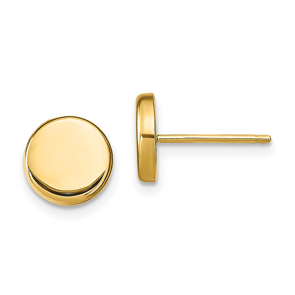 Small 14K Gold Polished Button Post Earrings