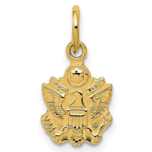 Small 14K Gold US Army Insignia Charm Pendant