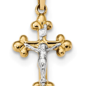 Small 14K Two-Tone Gold Women's Fleuri Crucifix Necklace