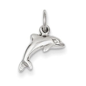 Small 14K White Gold Baby Dolphin Pendant