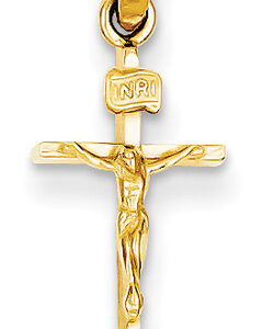 Small Crucifix Necklace, 14K Yellow Gold
