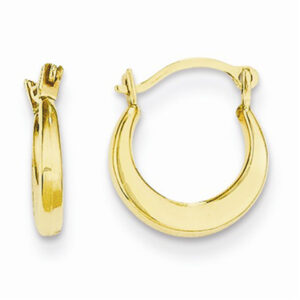 Small Polished Hoop Earrings, 14K Yellow Gold