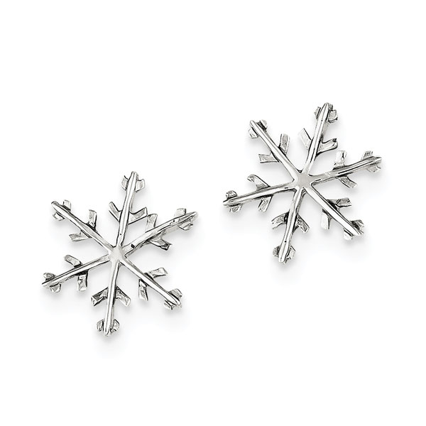 Snowflake Post Stud Earrings, Sterling Silver