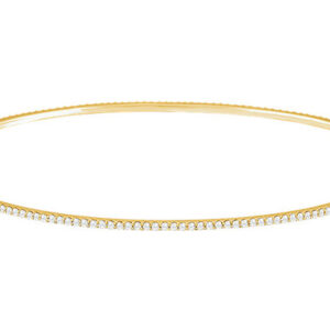 Stackable 1 Carat Diamond Bangle Bracelet in 14K Yellow Gold