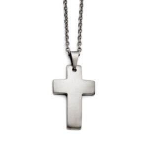 Stainless Steel Satin Matte Finished Cross Pendant