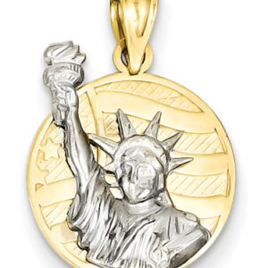 Statue of Liberty Pendant in 14K Two-Tone Gold