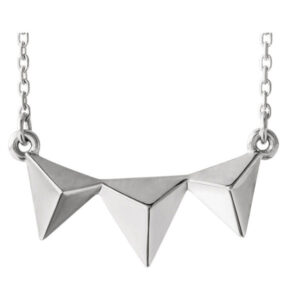 Sterling Silver 3 Pyramid Necklace