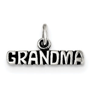 Sterling Silver Antiqued Grandma Charm Pendant
