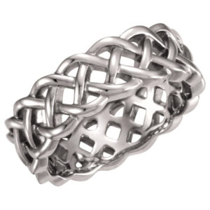 Sterling Silver Celtic Weave Wedding Band Ring