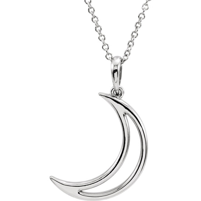 Sterling Silver Crescent Moon Necklace - Jewelry for Women