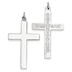 Sterling Silver Cross Pendant with Lord's Prayer