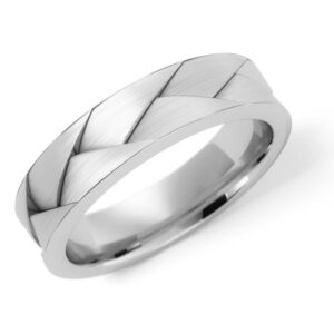 Sterling Silver Deep Braided Wedding Band Ring