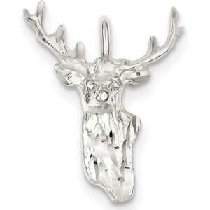 Sterling Silver Deer Head Pendant