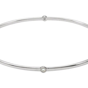 Sterling Silver Diamond Bangle Bracelet (0.25 Carat)
