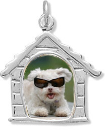 Sterling Silver Dog House Picture Frame Pendant