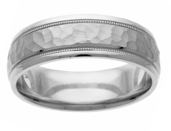 Sterling Silver Handcrafted Hammered Wedding Band