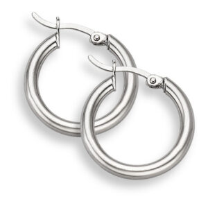 Sterling Silver Hoop Earrings - 3/4" diameter (3mm thickness)