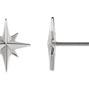 Sterling Silver North Star Earrings