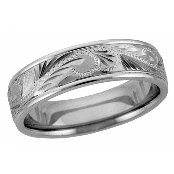 Sterling Silver Paisley Designer Wedding Band Ring