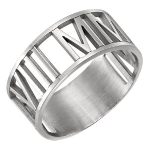 Sterling Silver Personalized Roman Numeral Ring