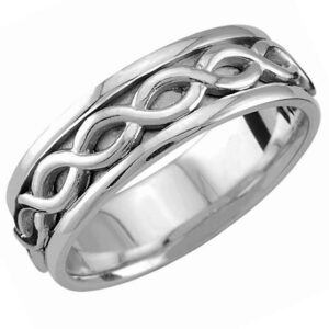 Sterling Silver Unbroken Infinity Wedding Band Ring