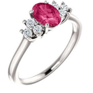 Swarovski Pure Pink Topaz Diamond Trinity Ring