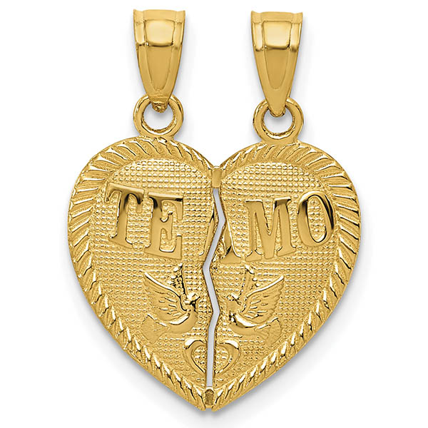 Te Amo 14K Gold Break Apart Heart Necklace