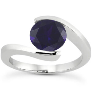 Tension Set Sapphire Engagement Ring