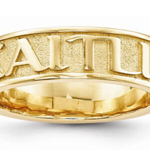 Textured Custom Name Band Ring in 14K Yellow Gold