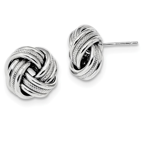 Textured Sterling Silver Love Knot Earrings