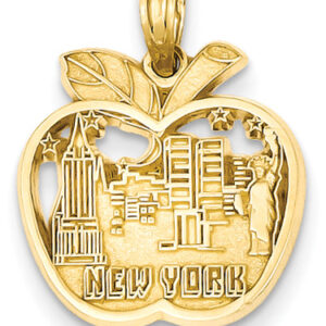 The Big Apple New York Pendant, 14K Gold
