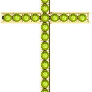 The Grass Witherth Green Peridot Cross Pendant in Gold