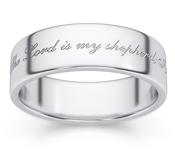 The Lord is My Shepherd Psalm 23 Ring in Sterling Silver