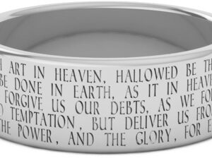 The Lord's Prayer "Hallowed Be Thy Name" Ring in 14K White Gold