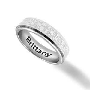 The Lord's Prayer Personalized Stainless Steel Spinner Ring for Women