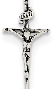 Thin Crucifix Pendant, Sterling Silver