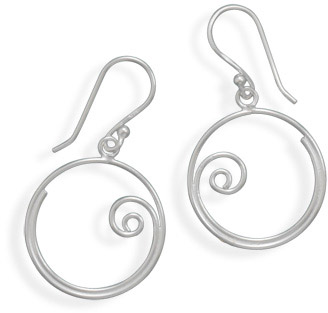 Thin Swirl Design Earrings in Sterling Silver