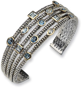 Town & Country Collection Sterling Silver and Blue Topaz Cuff Bracelet
