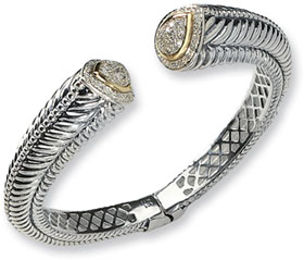 Town & Country Collection Sterling Silver and Diamond Hinged Bangle Bracelet