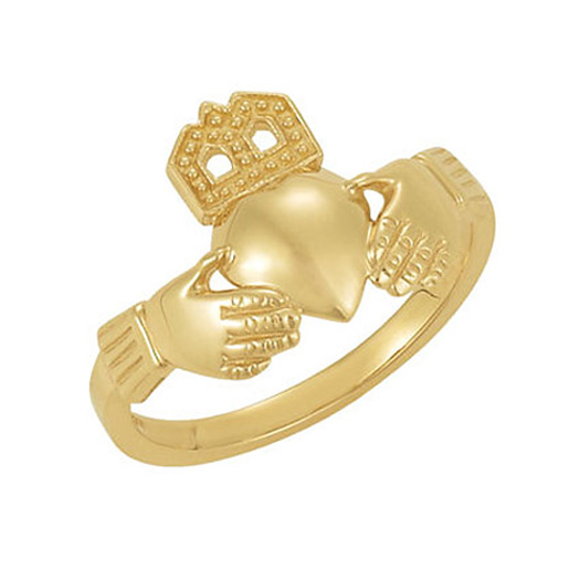 Traditional Claddagh Ring for Women in 14K Gold