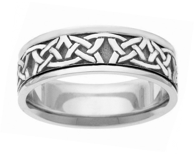 Traditional Sterling Silver Celtic Wedding Band Ring