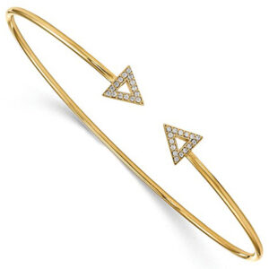 Triangle Diamond Bangle Bracelet in 14K Gold