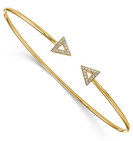 Triangle Diamond Bangle Bracelet in 14K Gold