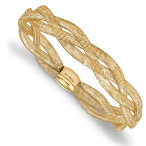 Triple-Strand Italian Stretch Bangle Bracelet, 14K Gold